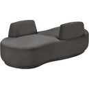  Manufacturer Color_Grey -- Argyle Grey Chenille Fabric Upholstered Chaise Lounge / Loveseat IMAGE 6