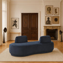 Meridian Argyle Light Blue Chenille Fabric Chaise/Loveseat IMAGE 2
