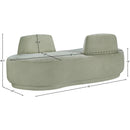  Manufacturer Color_Mint -- Argyle Mint Chenille Fabric Upholstered Chaise Lounge / Loveseat IMAGE 13