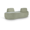  Manufacturer Color_Mint -- Argyle Mint Chenille Fabric Upholstered Chaise Lounge / Loveseat IMAGE 1