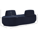  Manufacturer Color_Navy -- Argyle Navy Chenille Fabric Upholstered Chaise Lounge / Loveseat IMAGE 13