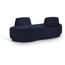  Manufacturer Color_Navy -- Argyle Navy Chenille Fabric Upholstered Chaise Lounge / Loveseat IMAGE 1