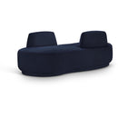 Meridian Argyle Navy Chenille Fabric Chaise/Loveseat IMAGE 1
