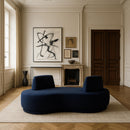  Manufacturer Color_Navy -- Argyle Navy Chenille Fabric Upholstered Chaise Lounge / Loveseat IMAGE 2