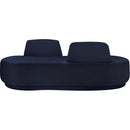  Manufacturer Color_Navy -- Argyle Navy Chenille Fabric Upholstered Chaise Lounge / Loveseat IMAGE 3