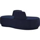  Manufacturer Color_Navy -- Argyle Navy Chenille Fabric Upholstered Chaise Lounge / Loveseat IMAGE 5