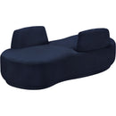  Manufacturer Color_Navy -- Argyle Navy Chenille Fabric Upholstered Chaise Lounge / Loveseat IMAGE 6