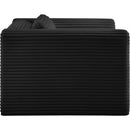 Meridian Shaggy Black Corduroy Performance Fabric Arm Chair IMAGE 4