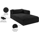  Manufacturer Color_Black -- Meridian Shaggy Fabric Chaise IMAGE 12