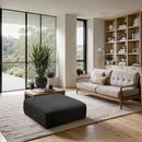  Manufacturer Color_Black -- Meridian Shaggy Fabric Ottoman IMAGE 2