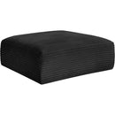  Manufacturer Color_Black -- Meridian Shaggy Fabric Ottoman IMAGE 5