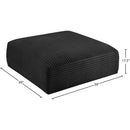  Manufacturer Color_Black -- Meridian Shaggy Fabric Ottoman IMAGE 7
