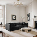  Manufacturer Color_Black -- Meridian Shaggy Stationary Fabric Sofa IMAGE 2