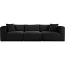 Meridian Shaggy Black Corduroy Performance Fabric Modular Sofa IMAGE 3