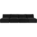  Manufacturer Color_Black -- Meridian Shaggy Stationary Fabric Sofa IMAGE 3