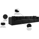  Manufacturer Color_Black -- Meridian Shaggy Stationary Fabric Sofa IMAGE 12