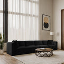  Manufacturer Color_Black -- Meridian Shaggy Stationary Fabric Sofa IMAGE 2