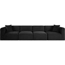  Manufacturer Color_Black -- Meridian Shaggy Stationary Fabric Sofa IMAGE 3