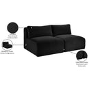  Manufacturer Color_Black -- Meridian Shaggy Stationary Fabric Sofa IMAGE 10