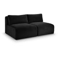  Manufacturer Color_Black -- Meridian Shaggy Stationary Fabric Sofa IMAGE 1