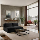  Manufacturer Color_Black -- Meridian Shaggy Stationary Fabric Sofa IMAGE 2