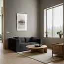  Manufacturer Color_Black -- Meridian Shaggy Stationary Fabric Sofa IMAGE 2