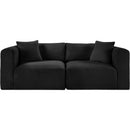  Manufacturer Color_Black -- Meridian Shaggy Stationary Fabric Sofa IMAGE 3