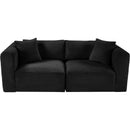  Manufacturer Color_Black -- Meridian Shaggy Stationary Fabric Sofa IMAGE 6