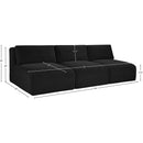  Manufacturer Color_Black -- Meridian Shaggy Stationary Fabric Sofa IMAGE 10