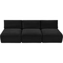 Meridian Shaggy Black Corduroy Performance Fabric Modular Sofa IMAGE 6