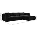  Manufacturer Color_Black -- Meridian Shaggy Fabric 3 pc Sectional IMAGE 12