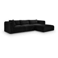  Manufacturer Color_Black -- Meridian Shaggy Fabric 3 pc Sectional IMAGE 1