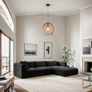  Manufacturer Color_Black -- Meridian Shaggy Fabric 3 pc Sectional IMAGE 2