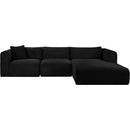  Manufacturer Color_Black -- Meridian Shaggy Fabric 3 pc Sectional IMAGE 3