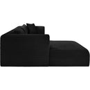  Manufacturer Color_Black -- Meridian Shaggy Fabric 3 pc Sectional IMAGE 4