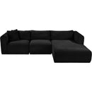  Manufacturer Color_Black -- Meridian Shaggy Fabric 3 pc Sectional IMAGE 6