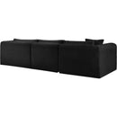 Manufacturer Color_Black -- Meridian Shaggy Fabric 3 pc Sectional IMAGE 7