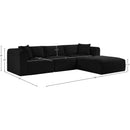  Manufacturer Color_Black -- Meridian Shaggy Fabric 4 pc Sectional IMAGE 12