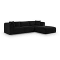  Manufacturer Color_Black -- Meridian Shaggy Fabric 4 pc Sectional IMAGE 1