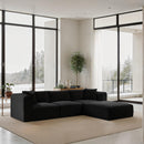  Manufacturer Color_Black -- Meridian Shaggy Fabric 4 pc Sectional IMAGE 2