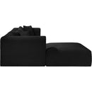  Manufacturer Color_Black -- Meridian Shaggy Fabric 4 pc Sectional IMAGE 4