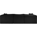  Manufacturer Color_Black -- Meridian Shaggy Fabric 4 pc Sectional IMAGE 5