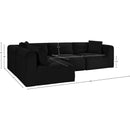  Manufacturer Color_Black -- Meridian Shaggy Fabric 4 pc Sectional IMAGE 12