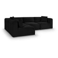  Manufacturer Color_Black -- Meridian Shaggy Fabric 4 pc Sectional IMAGE 1