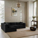 Manufacturer Color_Black -- Meridian Shaggy Fabric 4 pc Sectional IMAGE 2