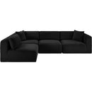  Manufacturer Color_Black -- Meridian Shaggy Fabric 4 pc Sectional IMAGE 3