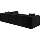  Manufacturer Color_Black -- Meridian Shaggy Fabric 4 pc Sectional IMAGE 7