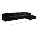  Manufacturer Color_Black -- Meridian Shaggy Fabric 4 pc Sectional IMAGE 12
