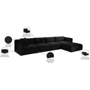  Manufacturer Color_Black -- Meridian Shaggy Fabric 4 pc Sectional IMAGE 13