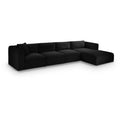  Manufacturer Color_Black -- Meridian Shaggy Fabric 4 pc Sectional IMAGE 1